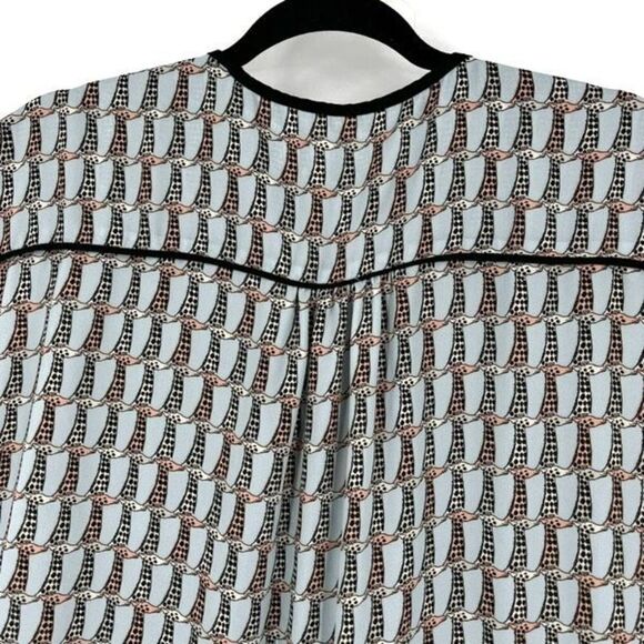 CKS Women's‎ Giraffe Print Cap Sleeve Elastic Waist Mini Dress Blue Black Small - Picture 7 of 14